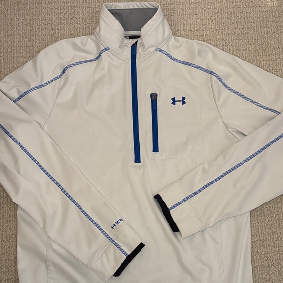 Under Armour Other - Under Armour Men's White and Blue 3/4 zip Performance Jacket